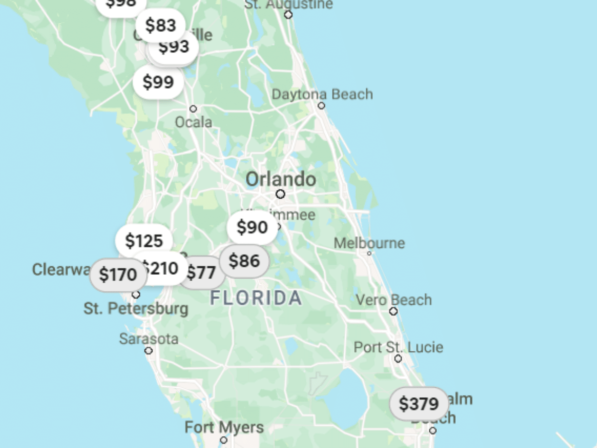 Airbnb Florida home search