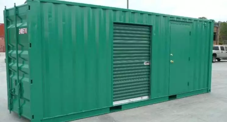 Shipping containers with roll up doors