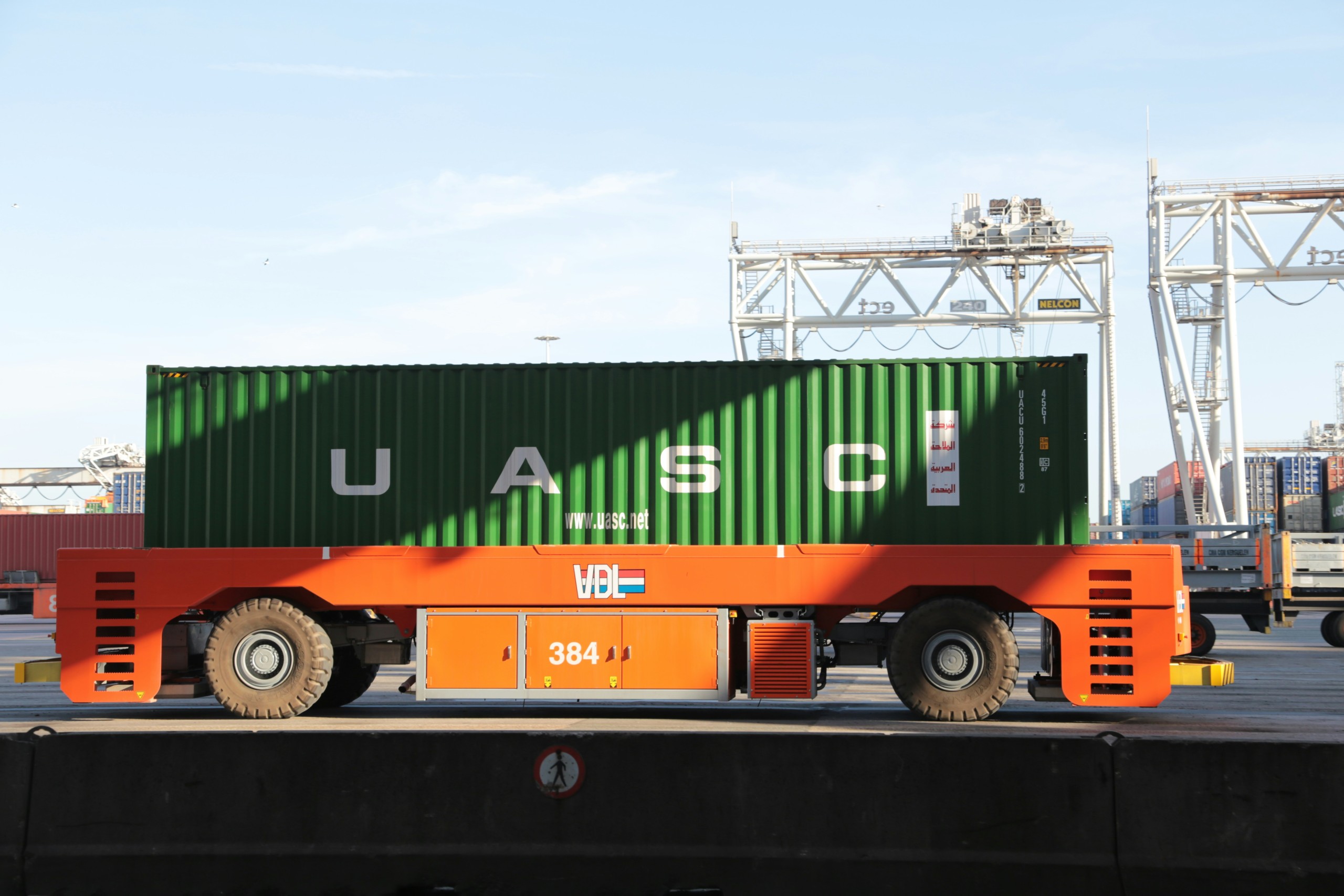 shipping container on trailer as section image