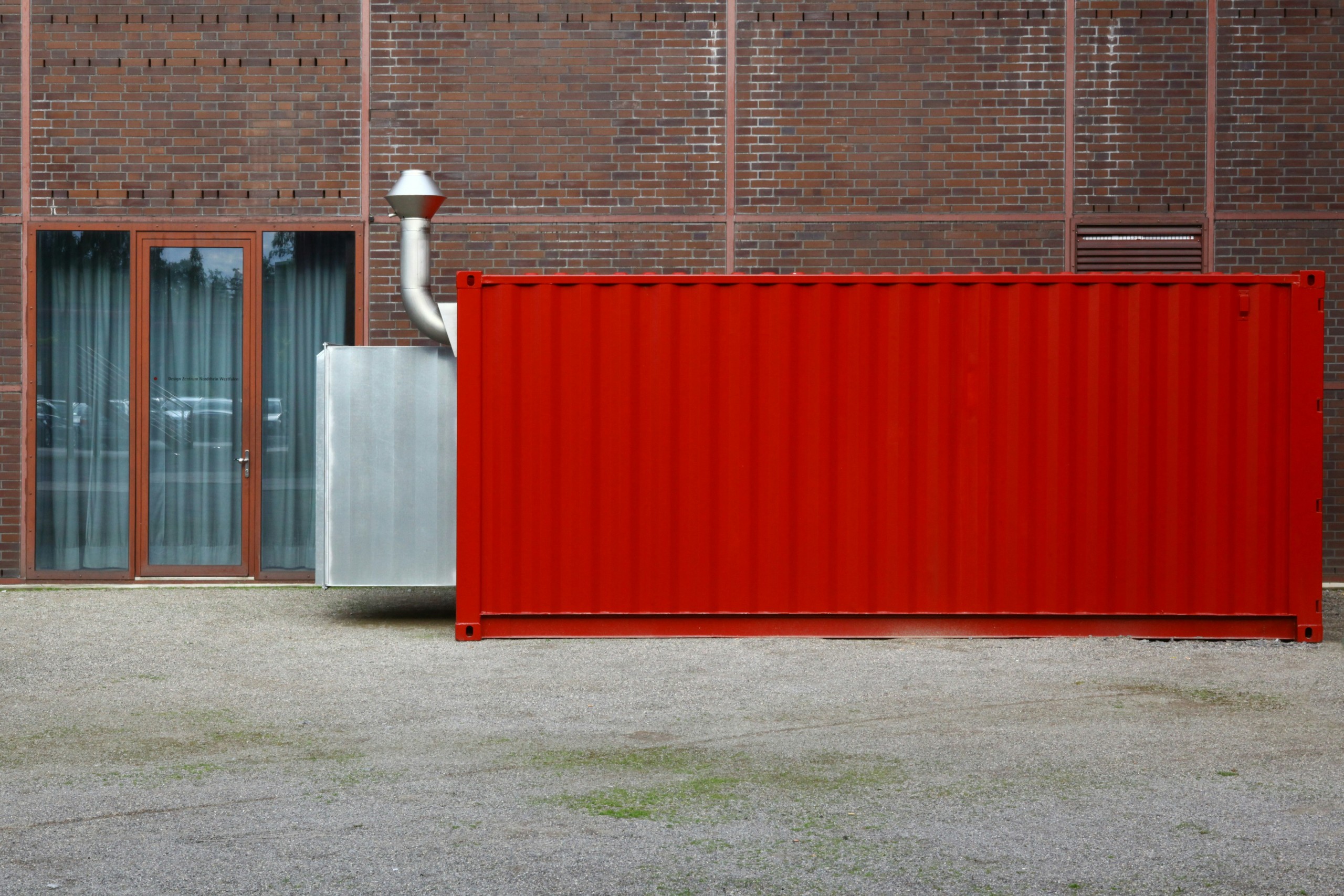 modified shipping container outside