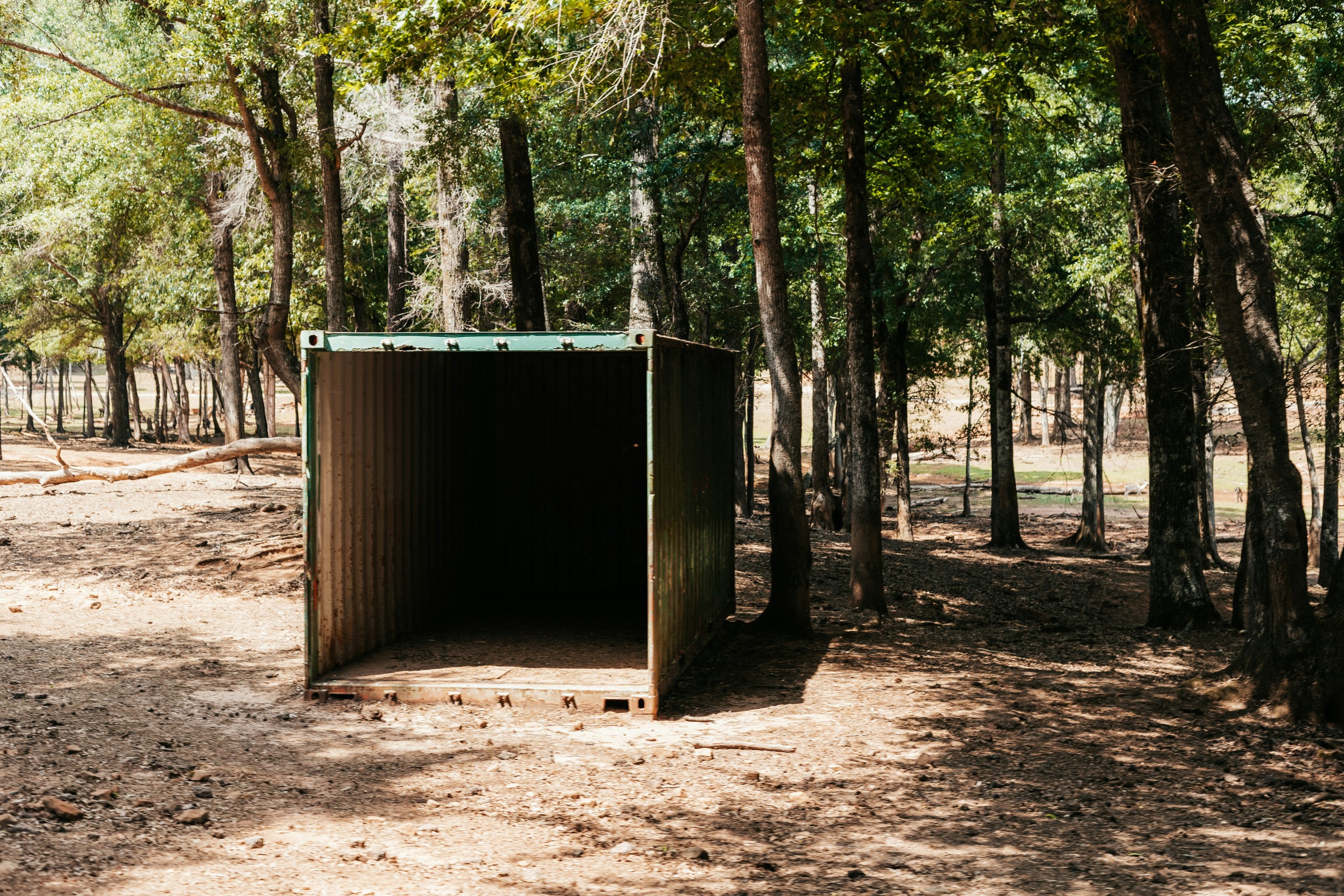 shipping container on land