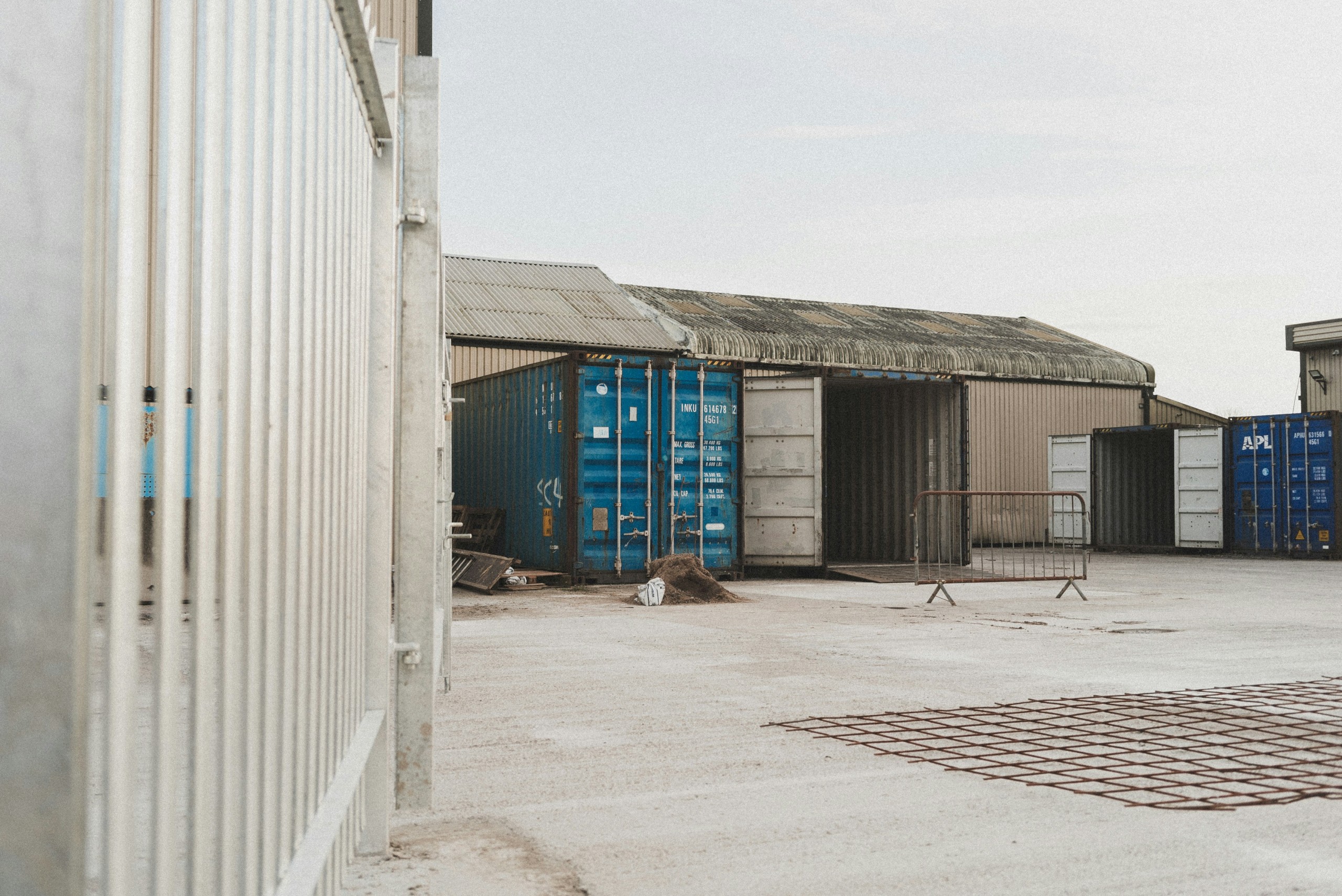 shipping containers outside